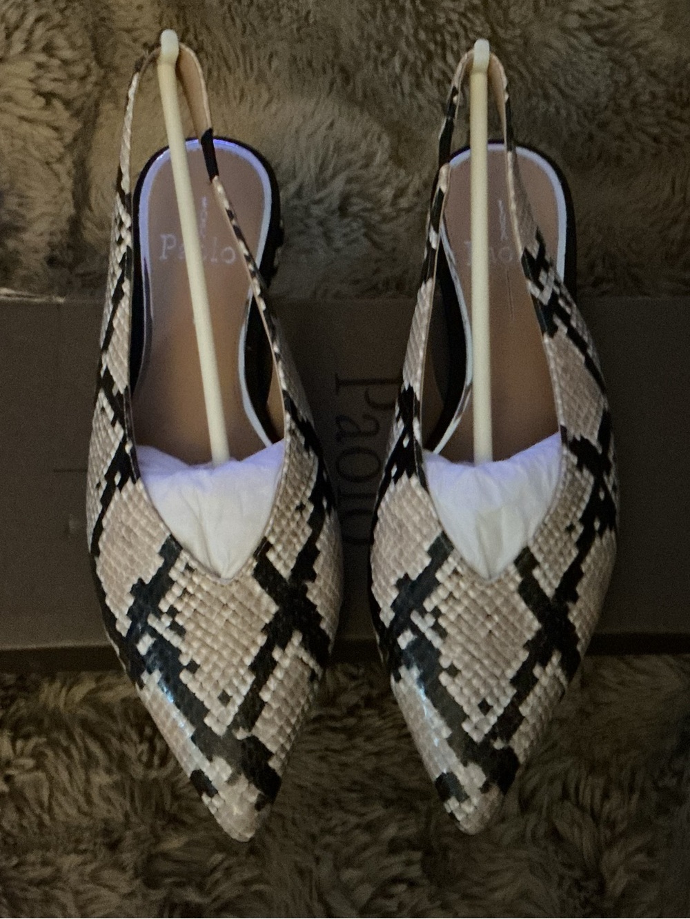 Linea Paolo Paula Slingback Snakeskin Flats NIB Sz 6 MSRP $150-$175